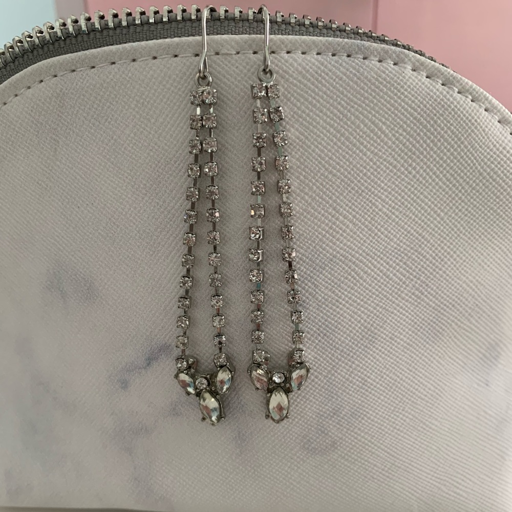 Silver long earrings